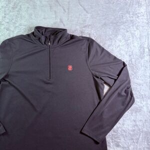 LL Bean NC State Women's Gray Pullover Quarter Zip Long Sleeve Athletic Top